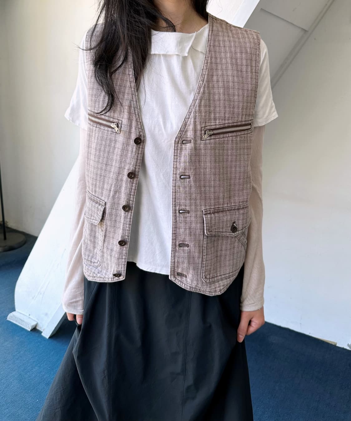 Dry cotton fabric work design vest 상품이미지7