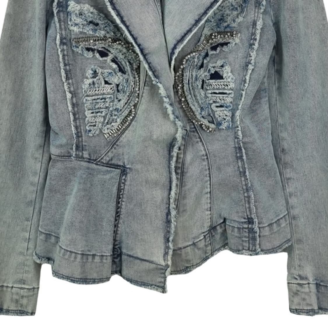 [JPN] 일본빈티지 데미지 디테일 스팽글 더블 데님 자켓 M16400 상품이미지5