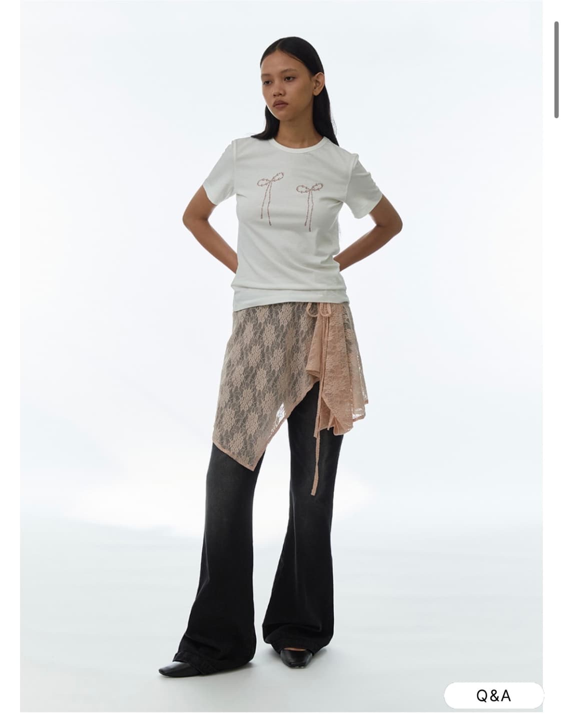 밀로우먼 펄 리본 티셔츠 상품이미지3