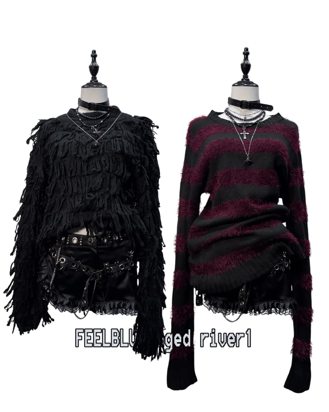 Burgundy & Black Stripe Knit 상품이미지6