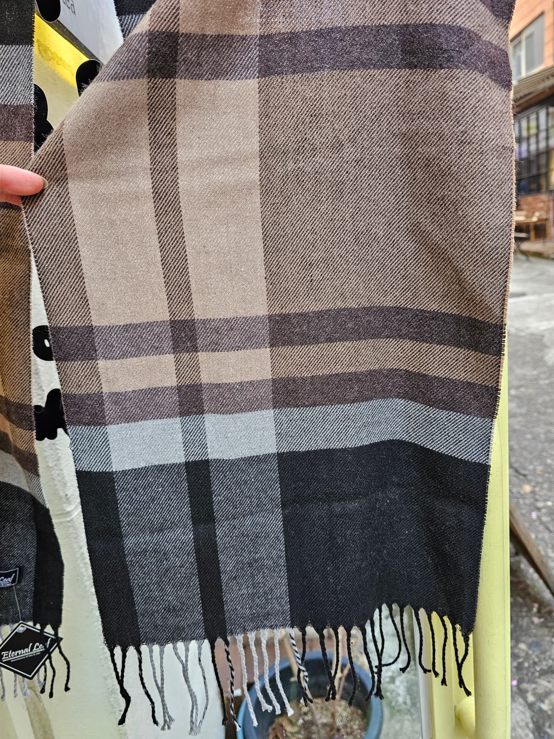Eternal leaf 브라운 체크 머플러 상품이미지5