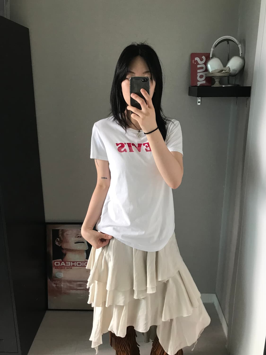 리바이스 중앙 프린팅 화이트 반팔티 상품이미지2