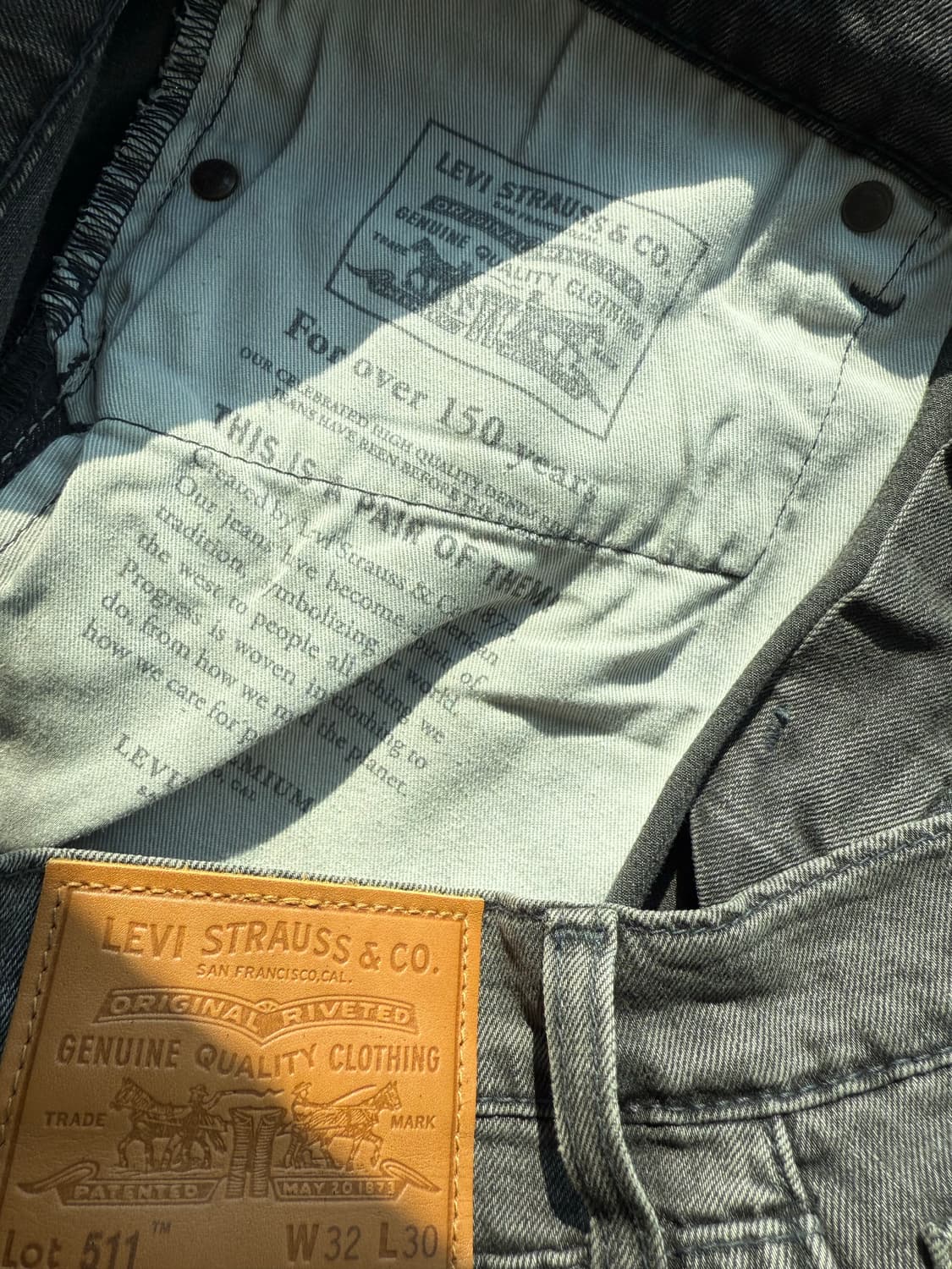 리바이스 빅 e 흑청 데님 팬츠 상품이미지3