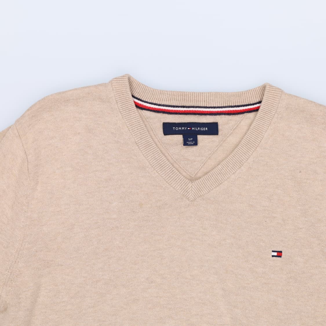 [S] 타미힐피거 브이넥 코튼 니트 아이보리 3906 상품이미지4