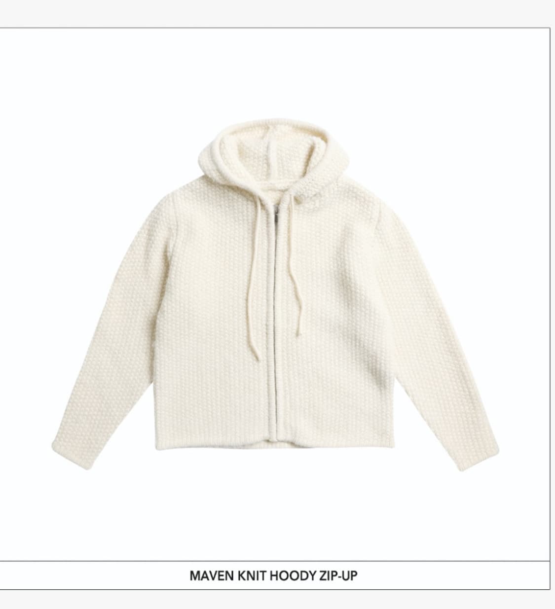 리본빛 니트 후드 집업 아이보리 상품이미지1