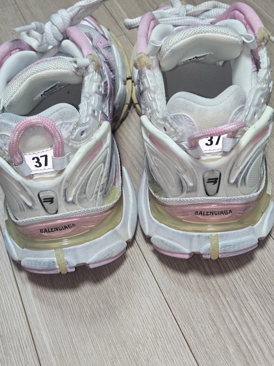 발렌시아가 러너 로우탑 스니커즈 핑크 화이트 37   상품이미지2