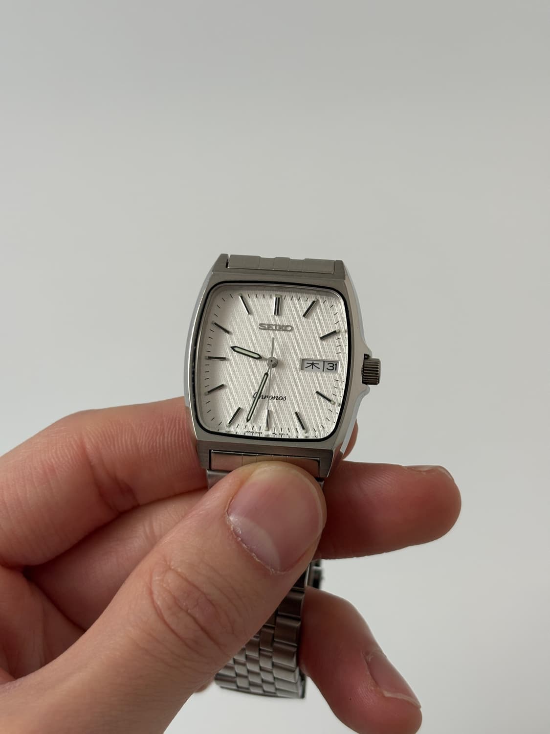 1980s Chronos Silver Square Quartz  상품이미지2