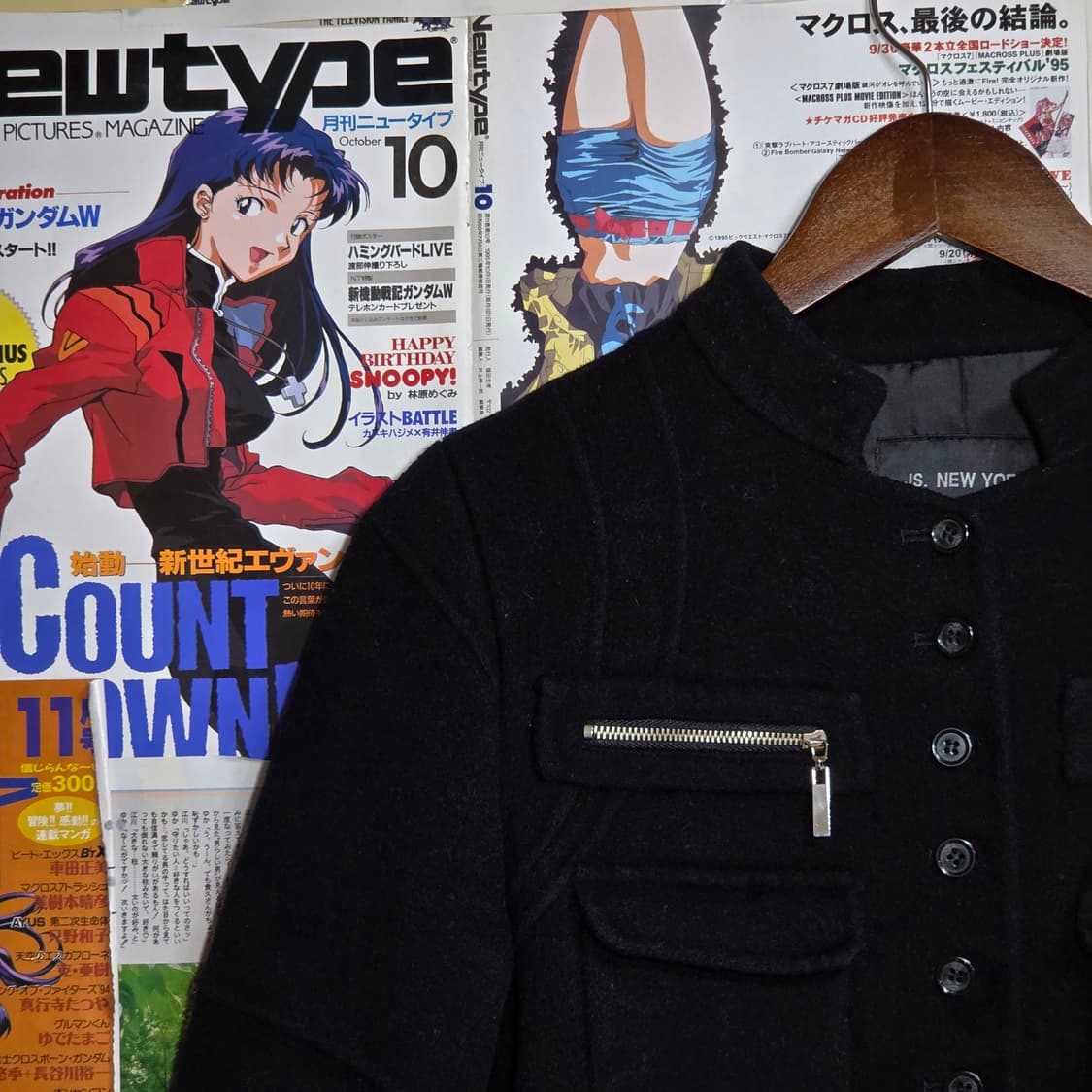 빈티지 블랙 버튼 울 자켓 상품이미지2