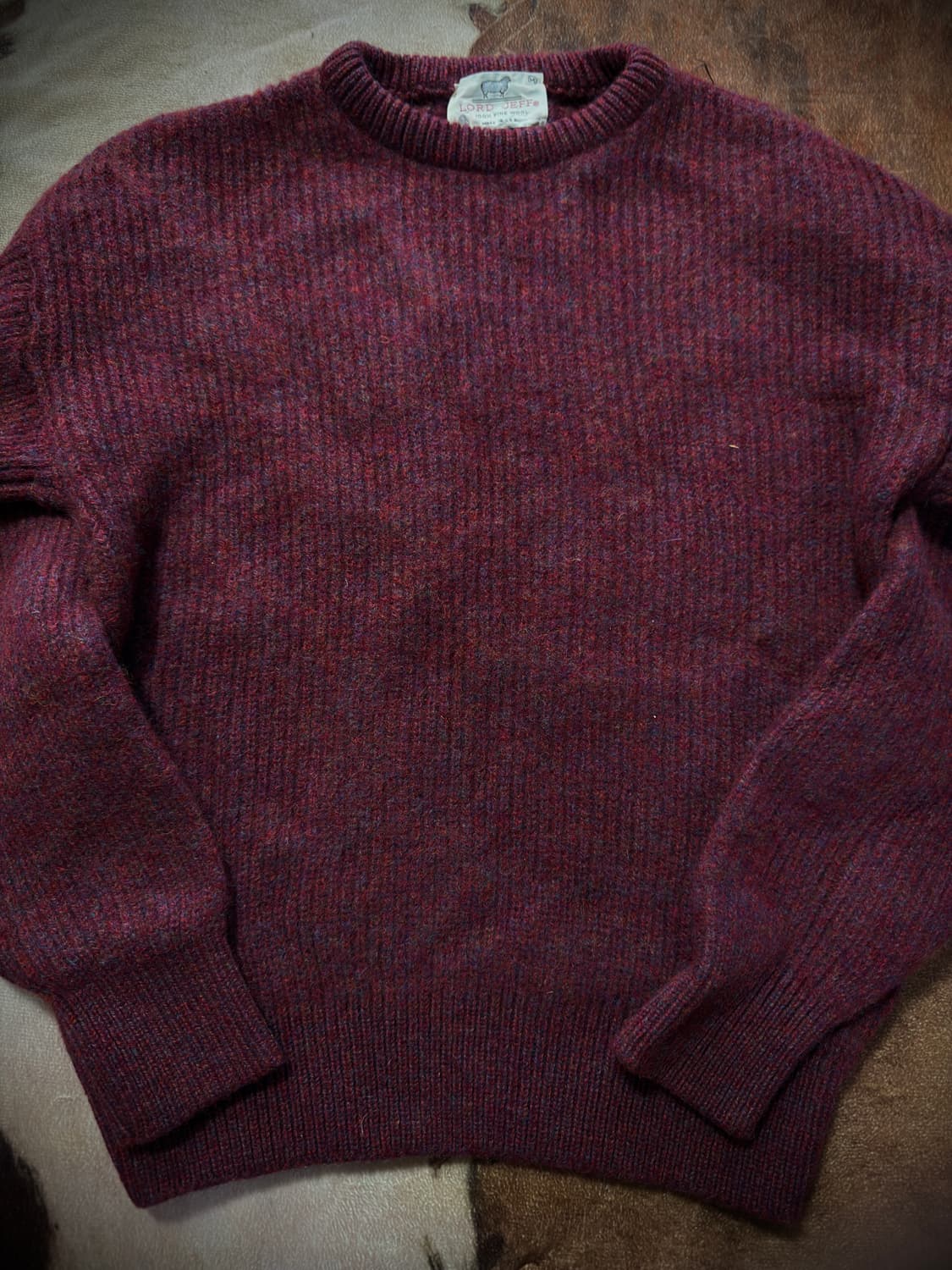 80s USA Load Jeff 파인 울 멜란지 니트 스웨터 상품이미지3