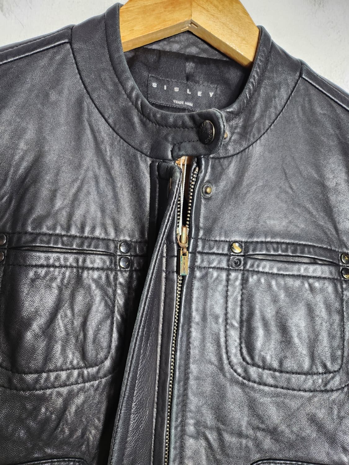 시슬리 가죽 라이더 자켓 상품이미지3