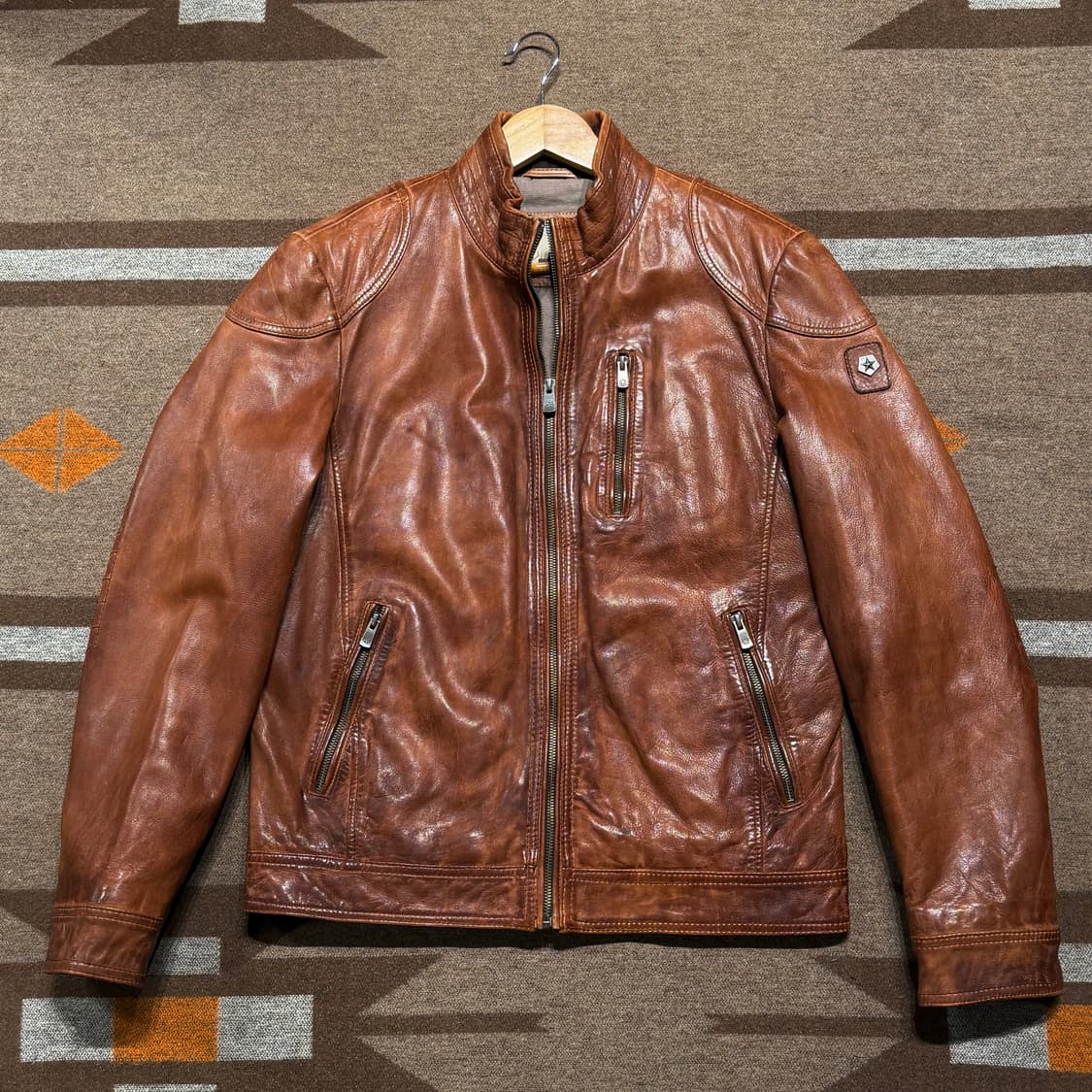 마일스톤 램스킨 나파가죽 카페레이서 자켓 L 양가죽 상품이미지1