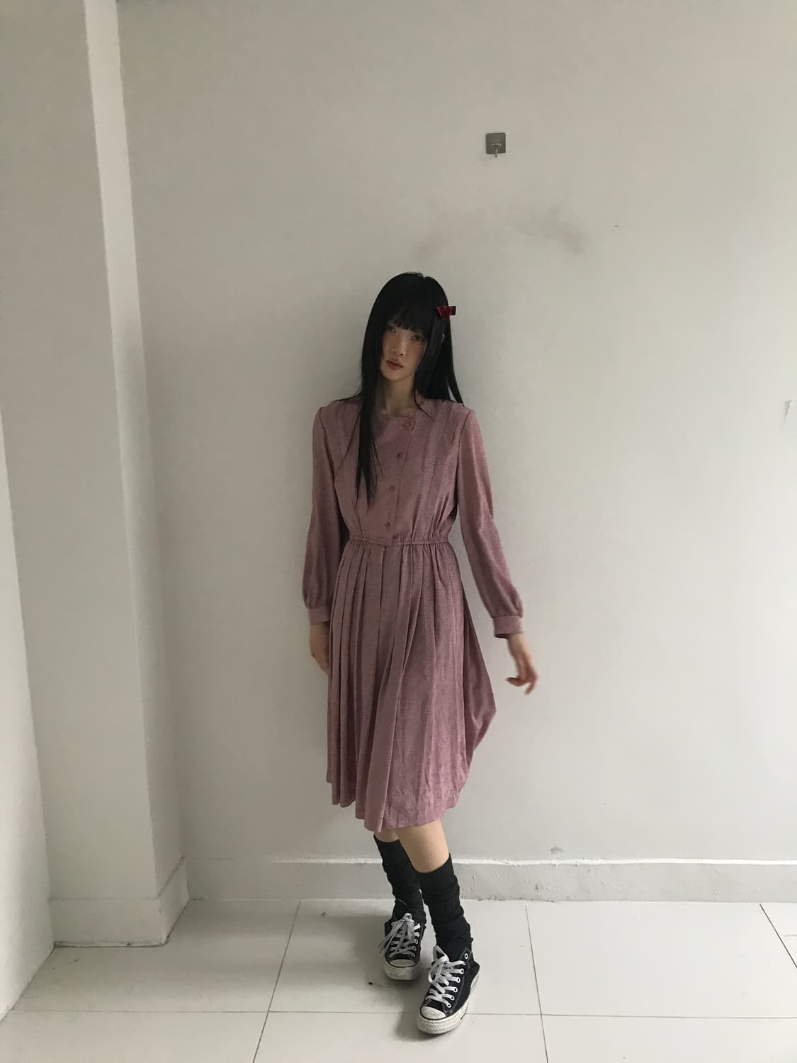 Pink Gold Button Dress 상품이미지4