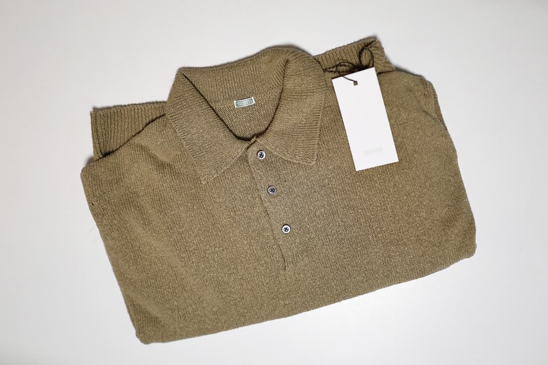 [2]26ss 아프레쎄 워시드 실크 넵 폴로 셔츠 베이지 상품이미지2