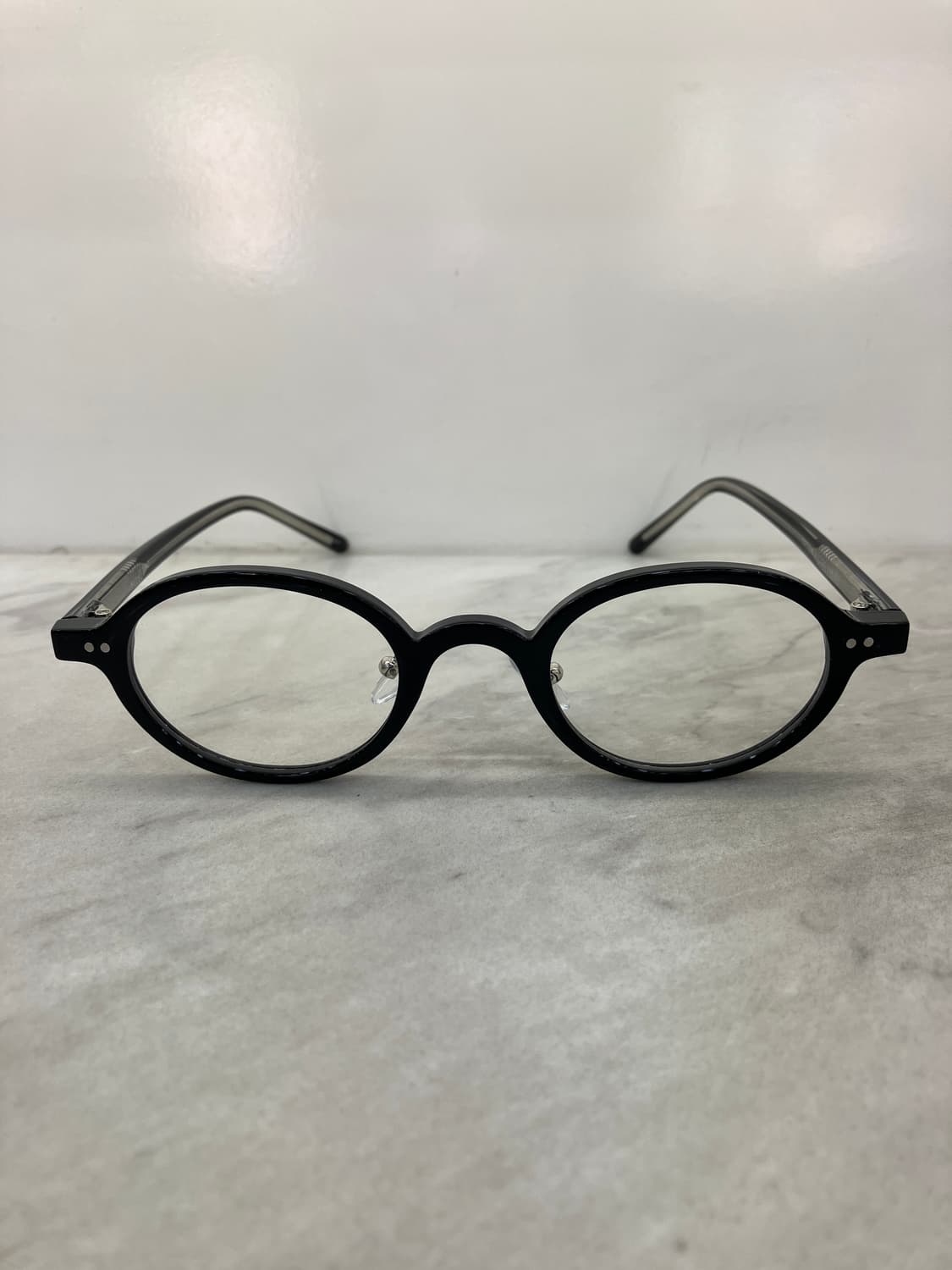 B63 HL 유광 블랙 오벌 슬림 뿔테 안경7668 상품이미지6