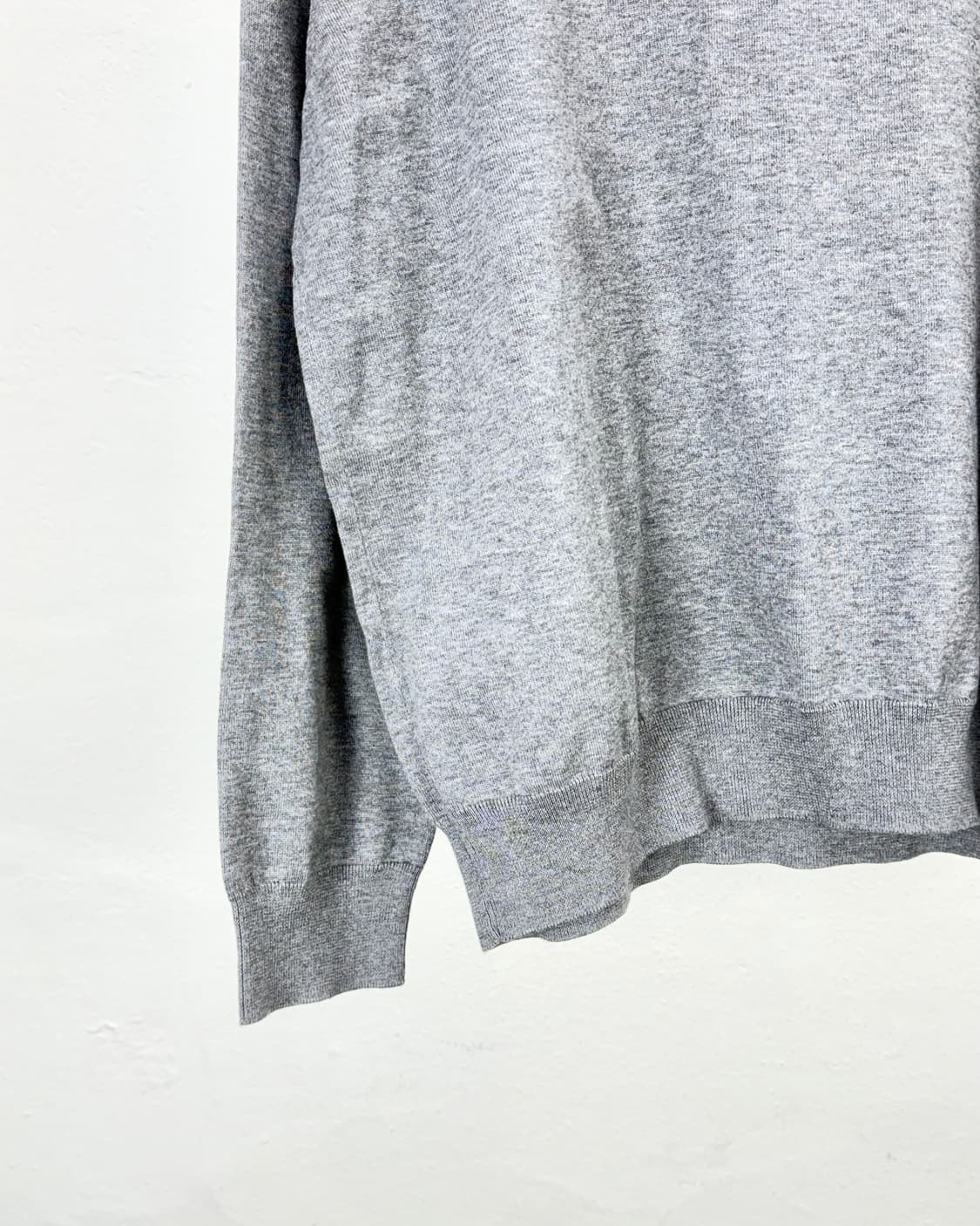 브룩스 브라더스 라이트 그레이 수피마 하프 집 니트 스웨터 상품이미지4