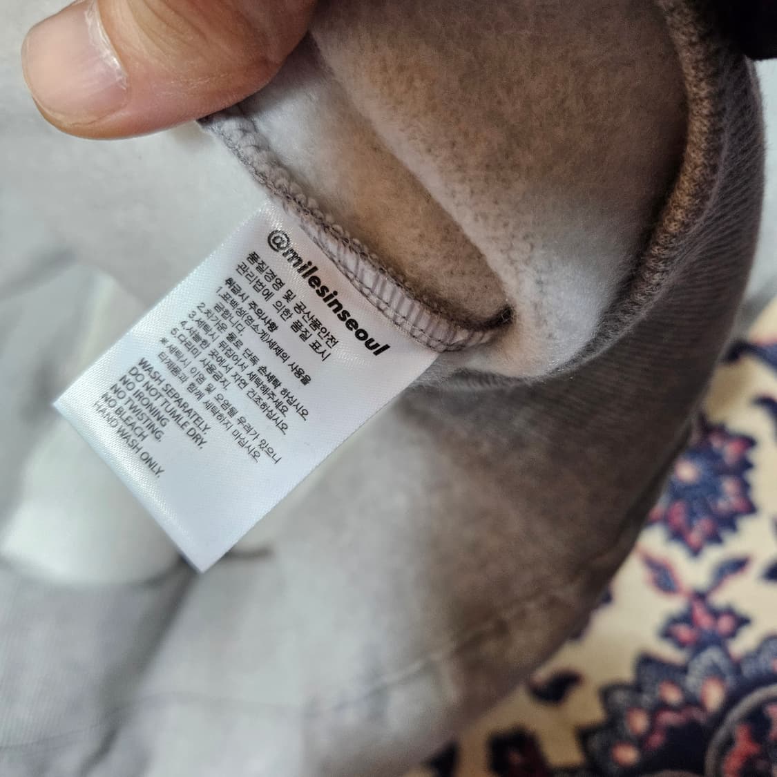 비에스래빗 GR 코리아 기모 후드티셔츠 XXL size 상품이미지8