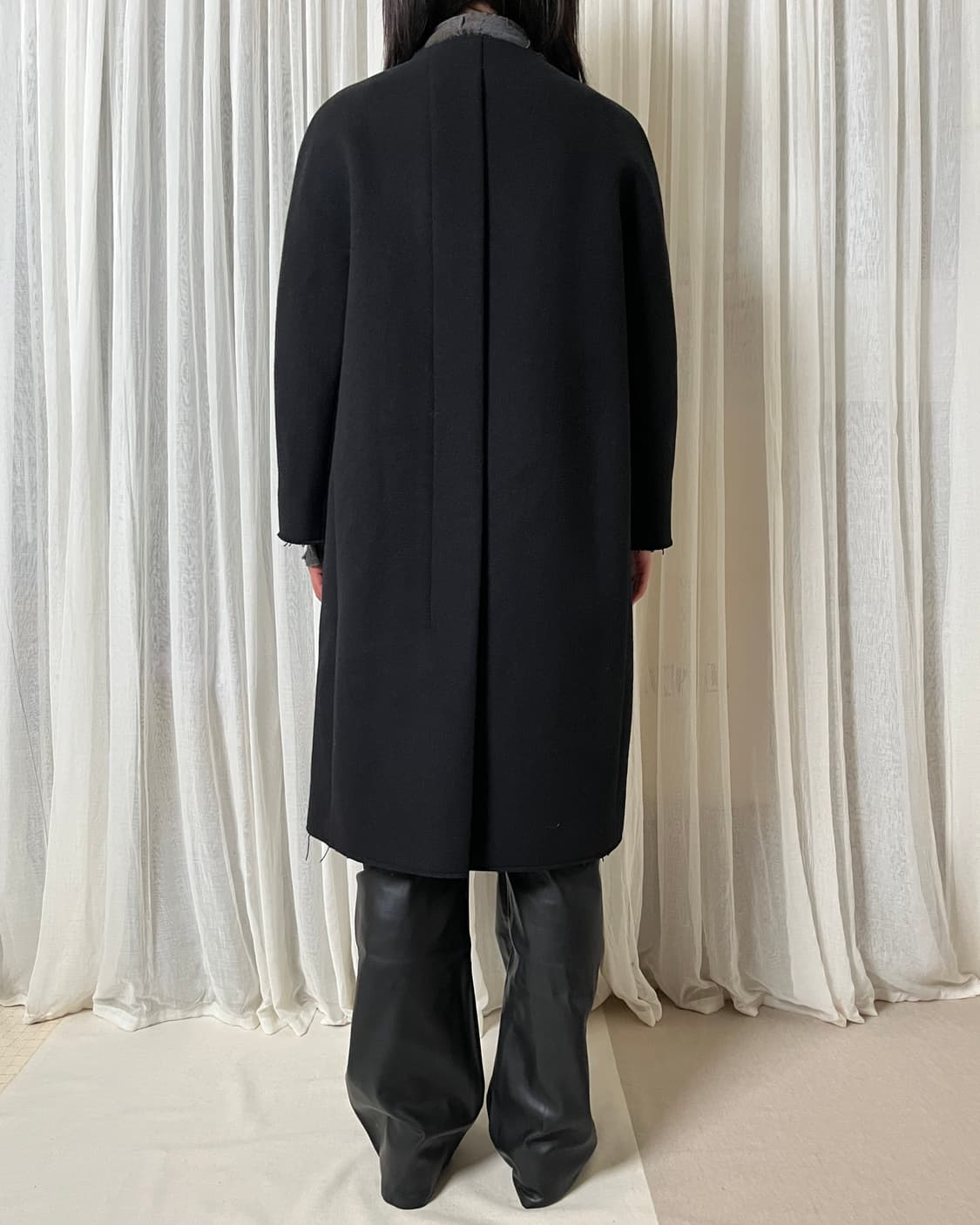 마르니 카라리스 멜튼 울 코트 marni 컷오프 노카라 상품이미지9