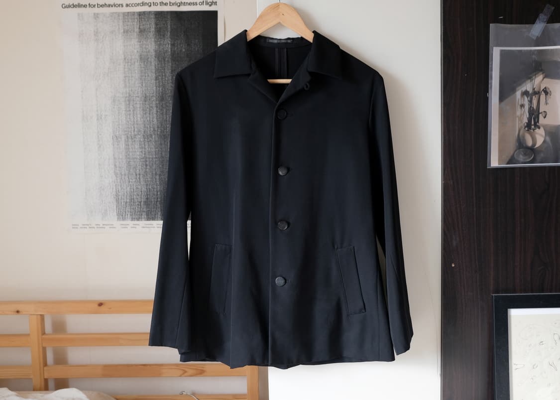 요지 야마모토 버튼 다운 셔츠 자켓 블랙 상품이미지1