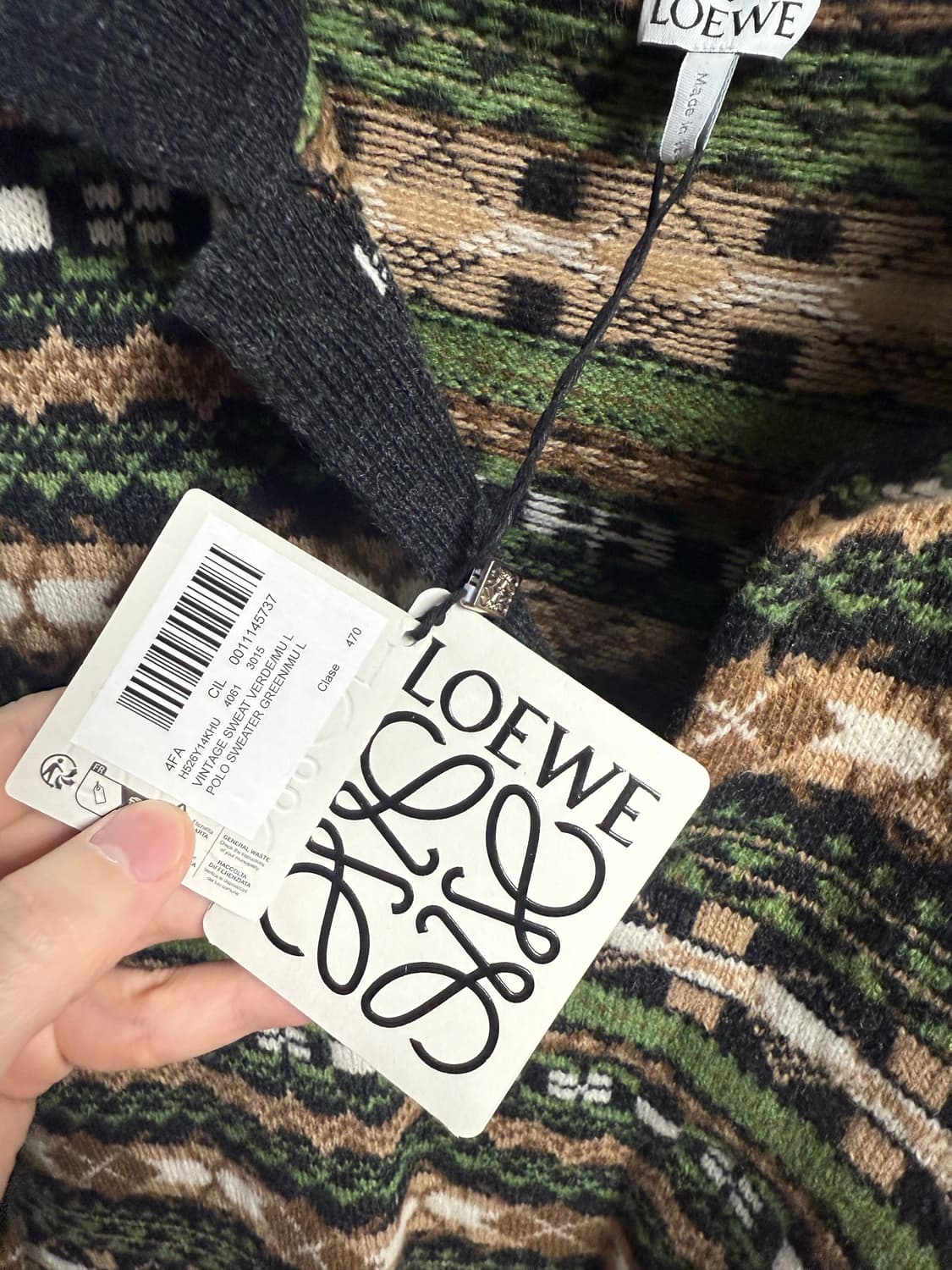 로에베 25SS 울 자카드 폴로 니트 상품이미지5