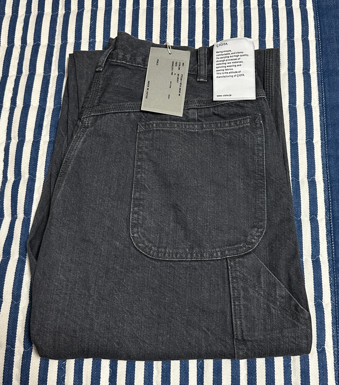 시오타 데님 페인터 팬츠 미디엄 그레이 4사이즈 판매합니다 상품이미지3