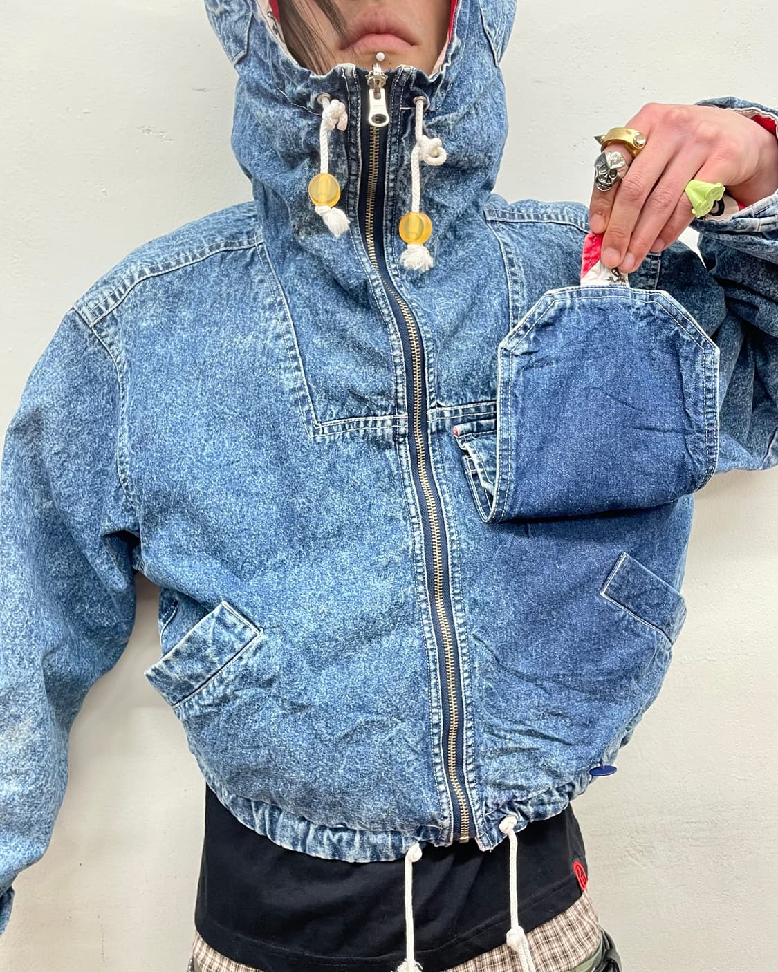 Highneck Pocket Reversible Denim Jacket 상품이미지6