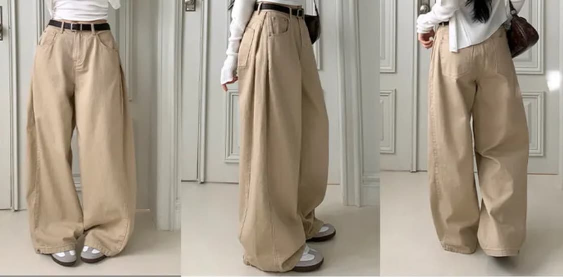 롱와이드 팬츠 면바지 상품이미지2