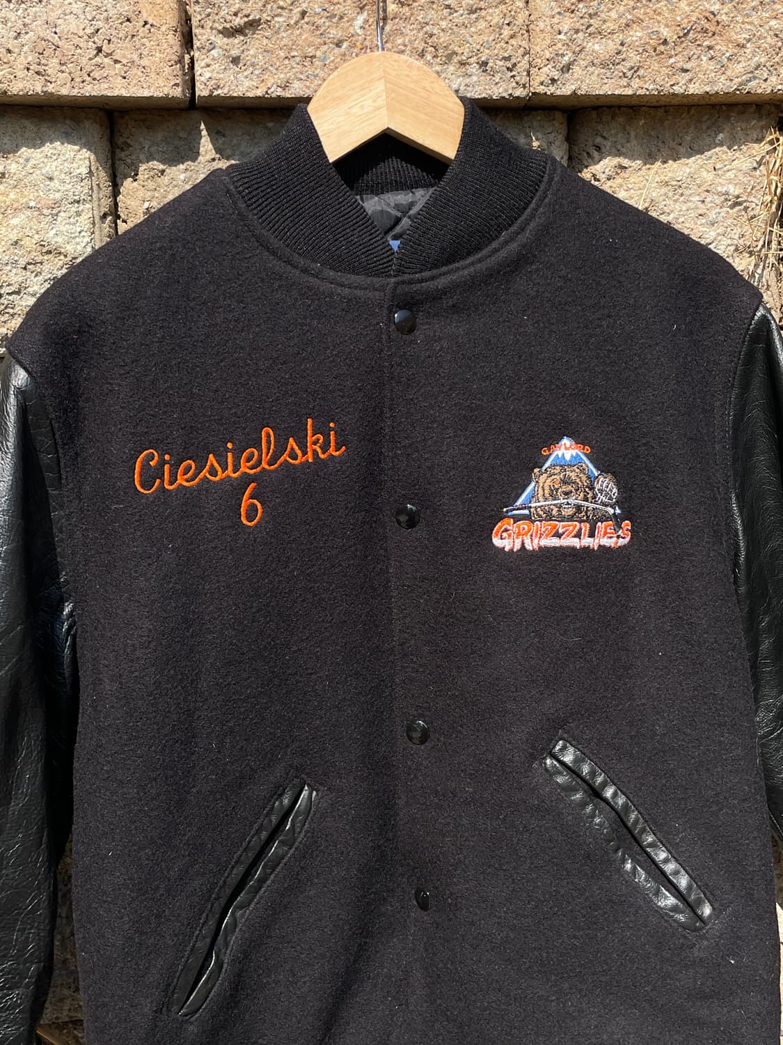 90's 레더 바시티 자켓 상품이미지3