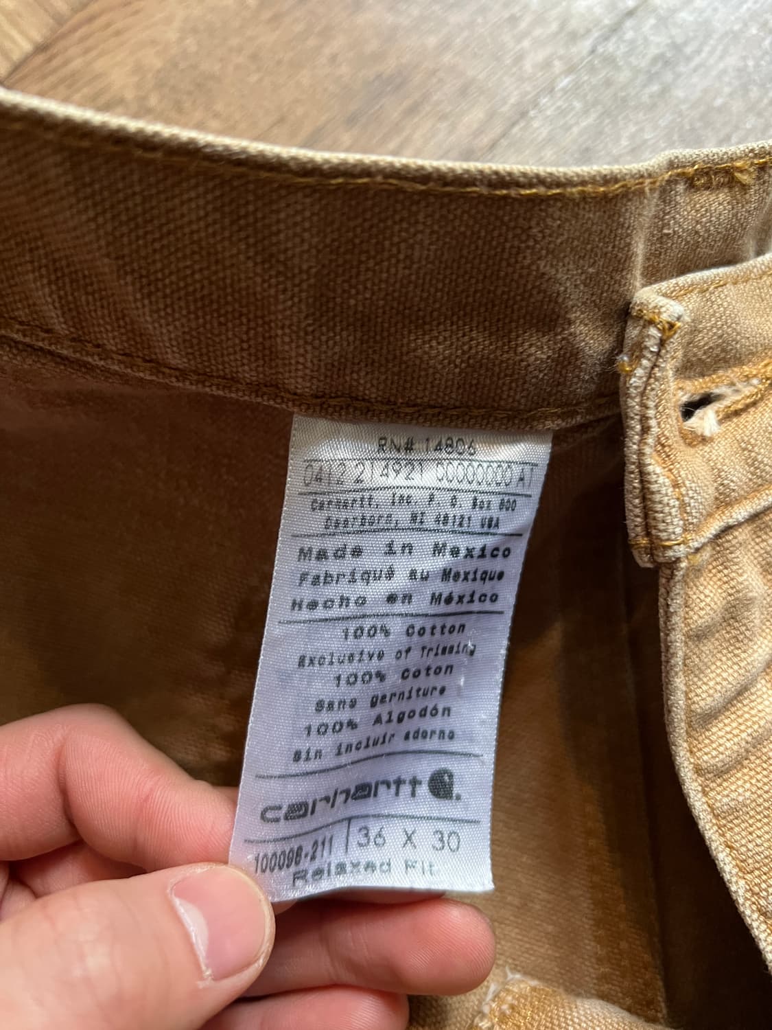 [36]칼하트 USA 빈티지 페이딩 브라운 더블니 워크 팬츠 상품이미지8