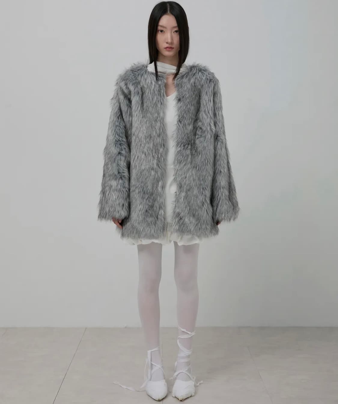 플레어업 퍼자켓 그레이 2 size 상품이미지2