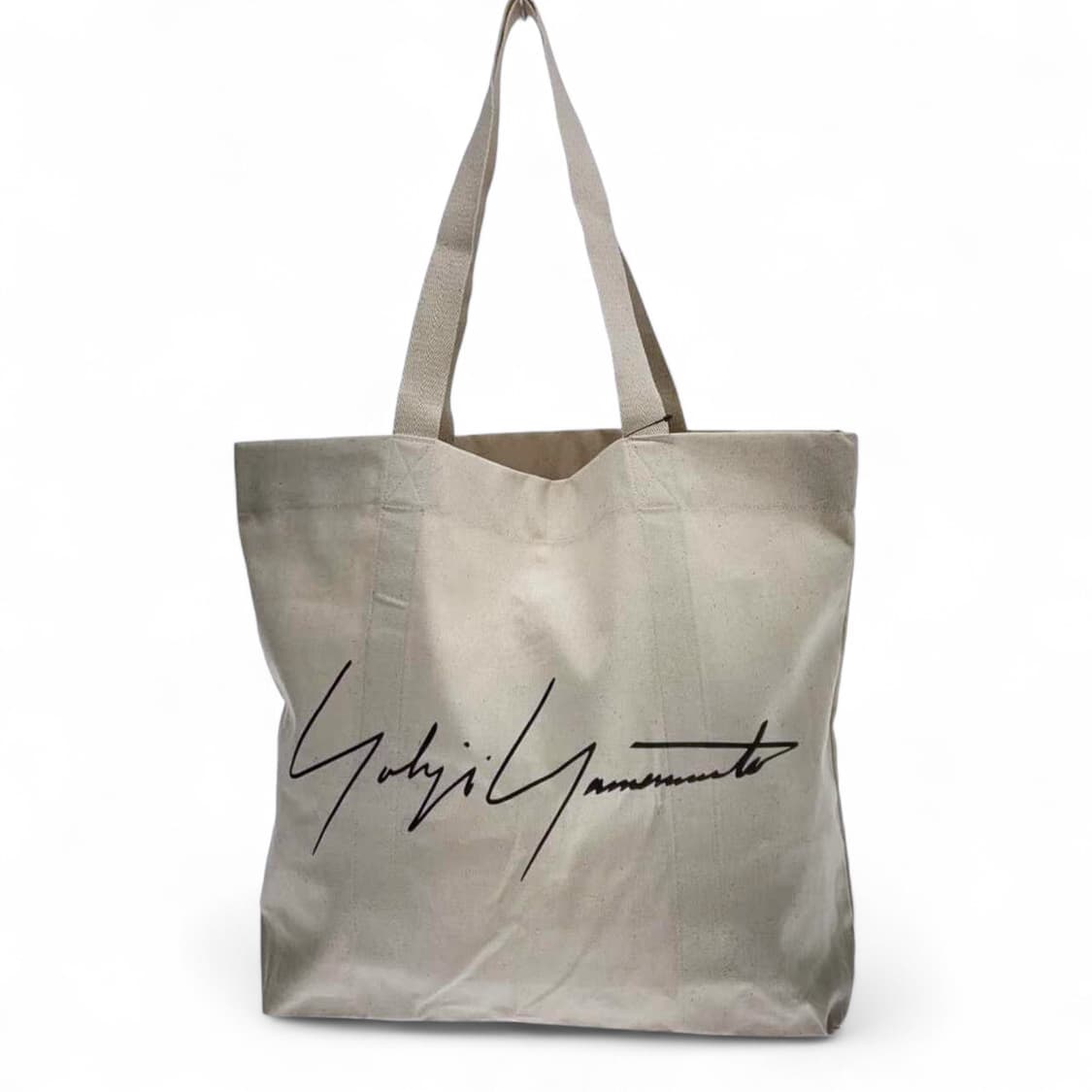 요지 야마모토 코튼 캔버스 레터링 토트백 상품이미지1