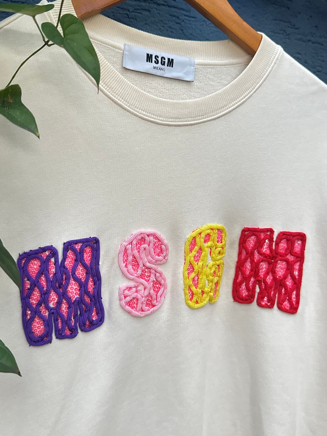 MSGM 자수 로고 맨투맨 스웻셔츠 (ivory) 상품이미지2
