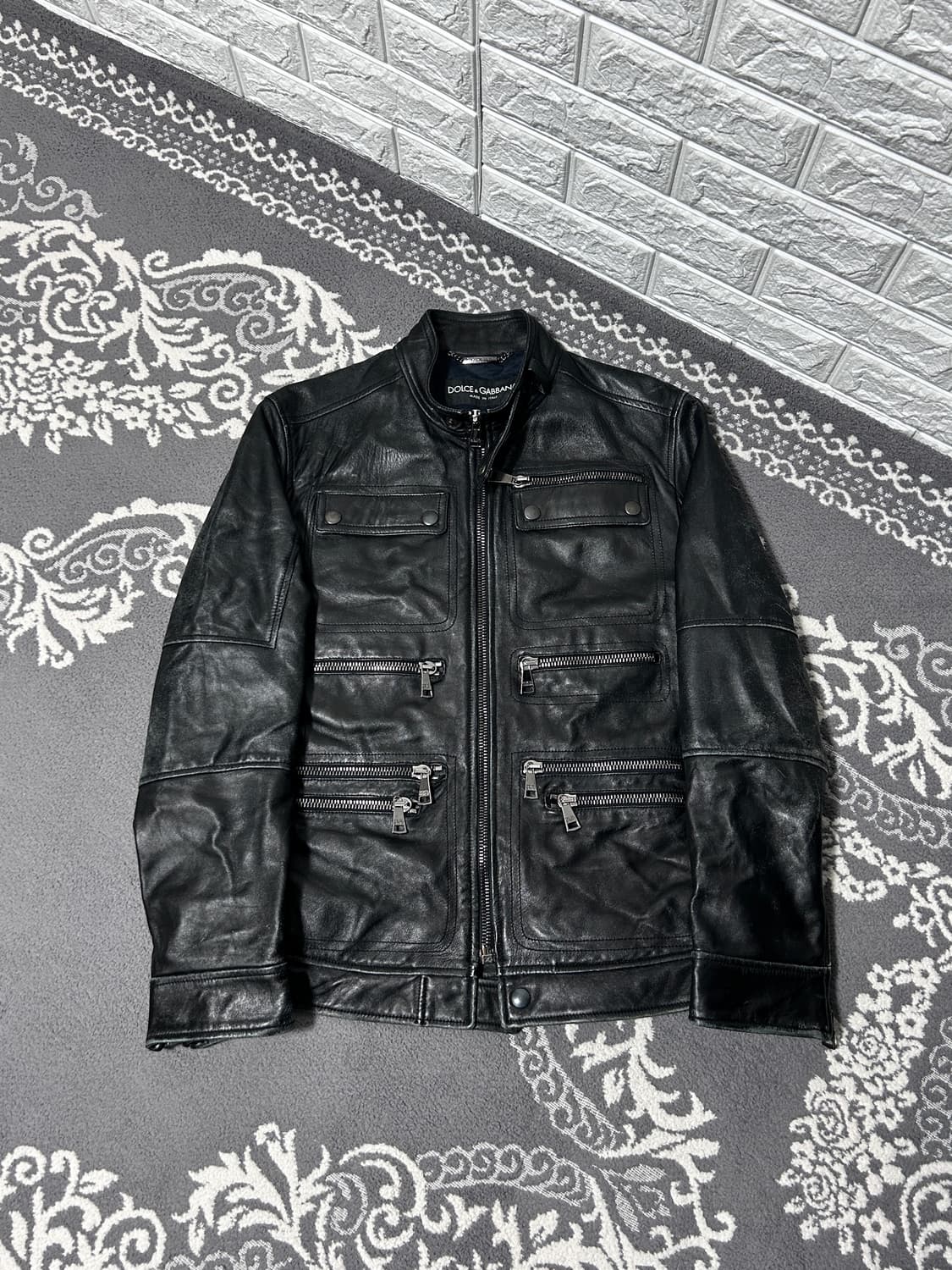 돌체앤가바나 00‘s 아카이브 멀티 짚 모토 레더 자켓 상품이미지3