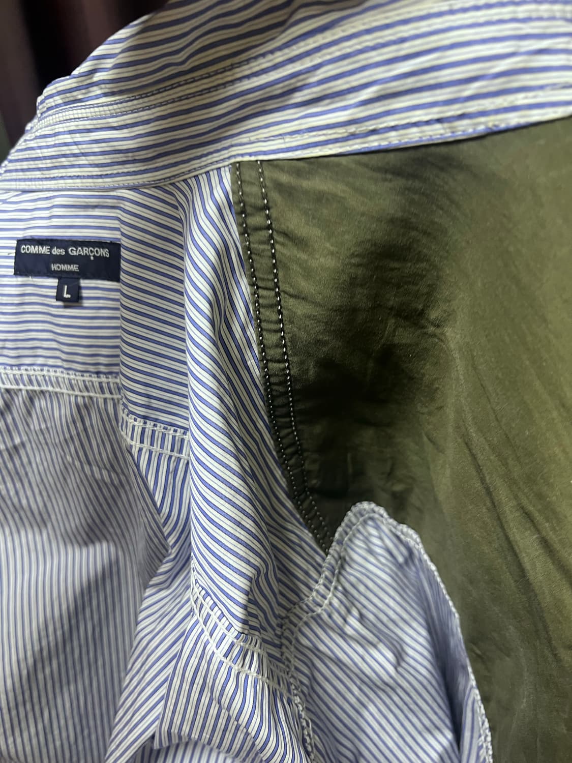 꼼데가르송 옴므 패치워크 스트라이프 셔츠 상품이미지3