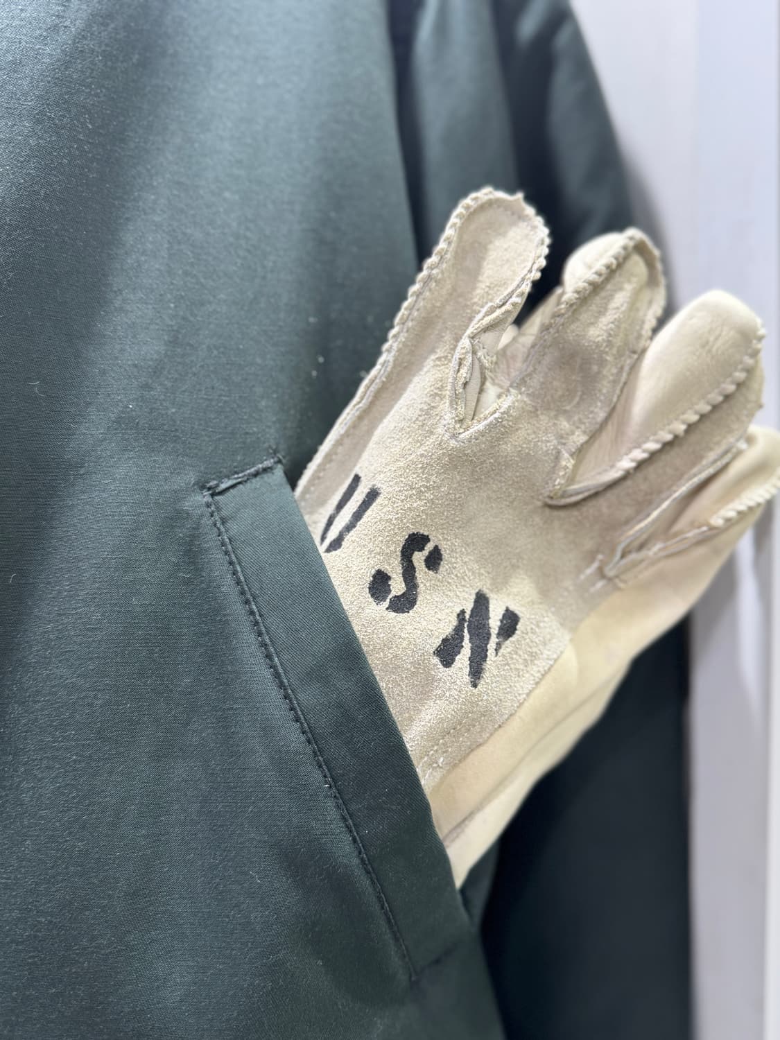 미사용) 80s US 미군 안전 가죽 장갑 상품이미지5