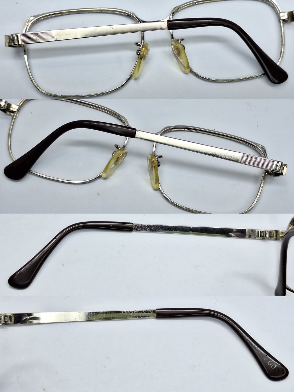 90s 일본 빈티지 no.351 메탈 엠보싱 브로우 디자인 안경테 52m 상품이미지3
