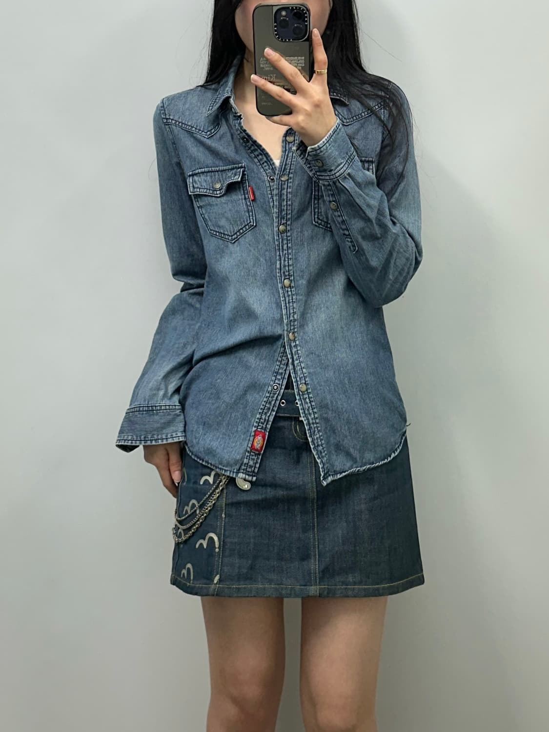 디키즈 y2k 와투케 웨스턴 데님 셔츠 상품이미지1