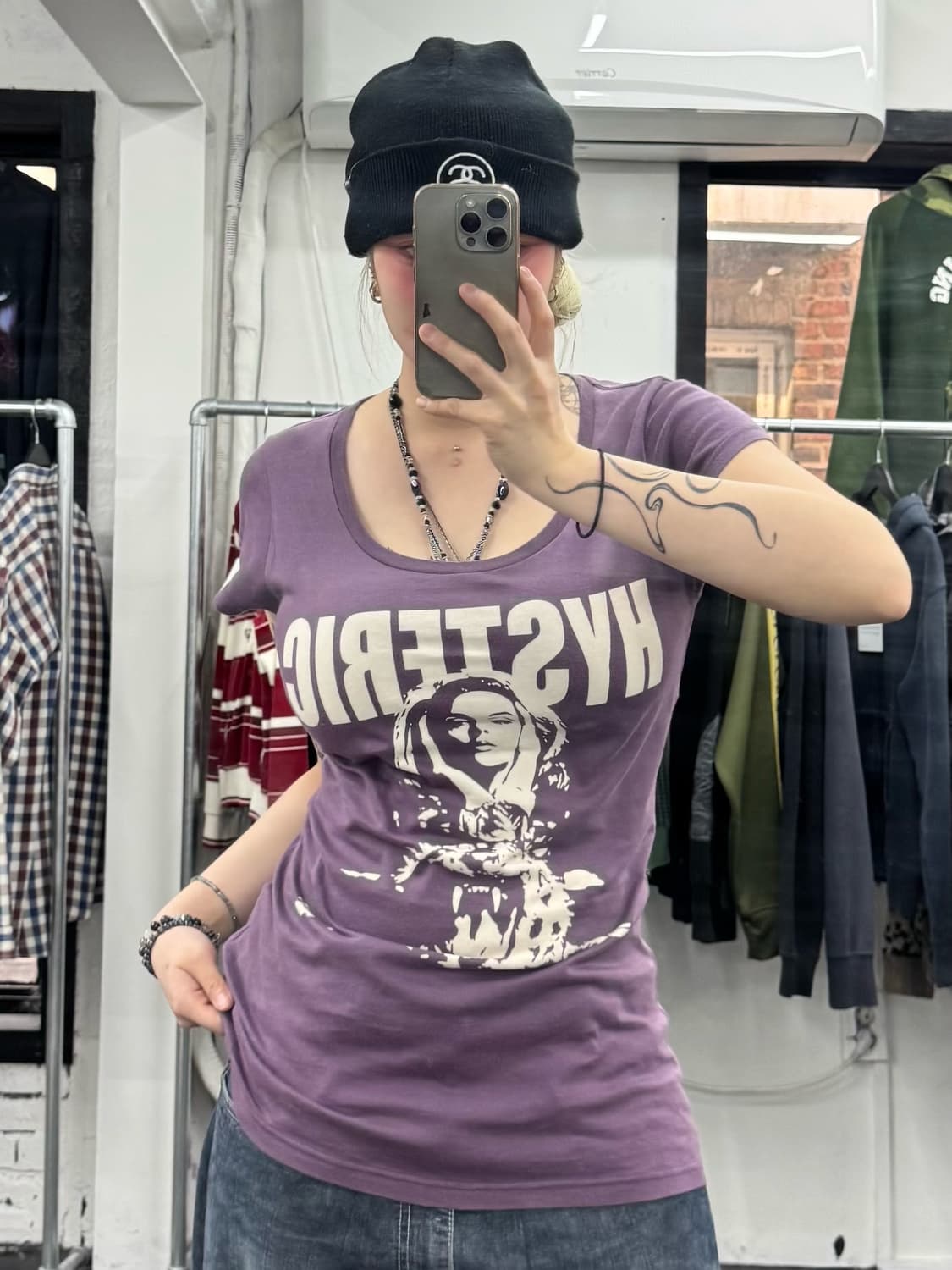 히스테릭 글래머 히스걸 퍼플 반팔티 상품이미지5