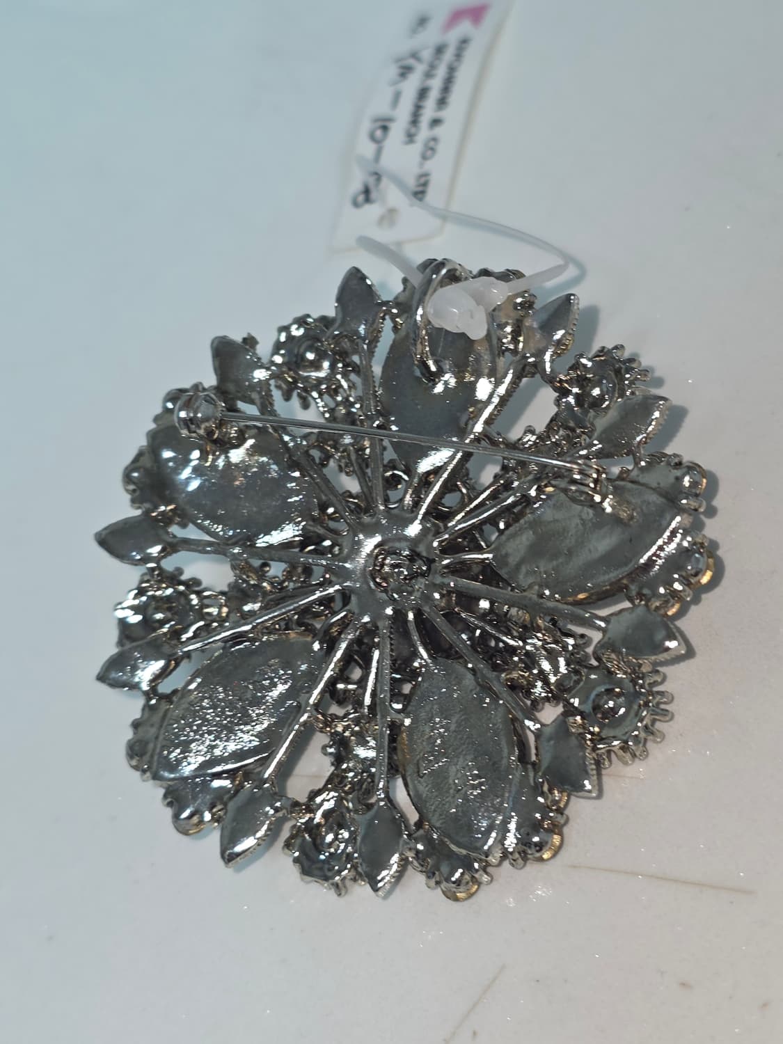 일본빈티지)키요하라 블랙 고딕 고전 큐빅 브로치&목걸이파츠 상품이미지4