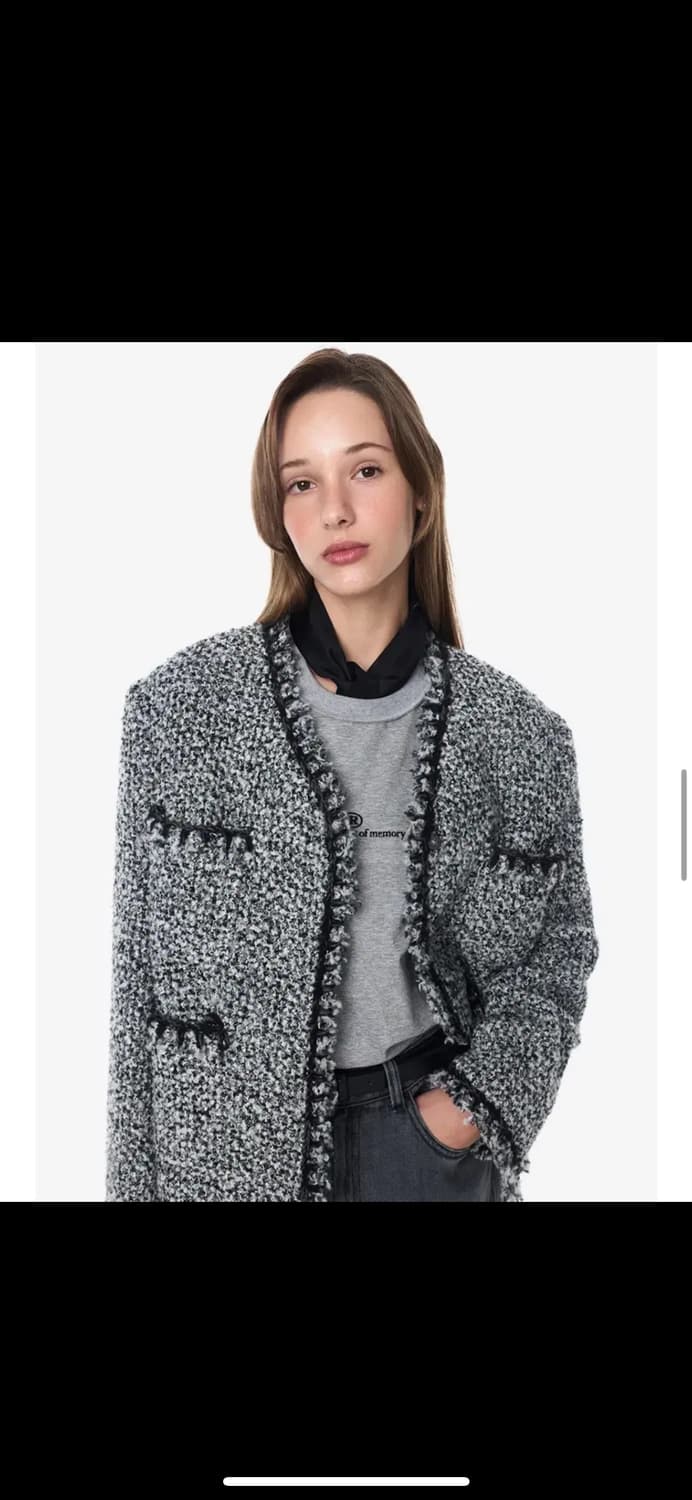 그로브 ALIA TWEED JACKET 블랙 상품이미지2