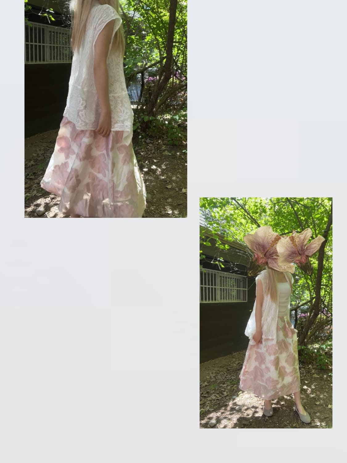 Pink Leaf Skirt 핑크 리프 스커트 상품이미지5
