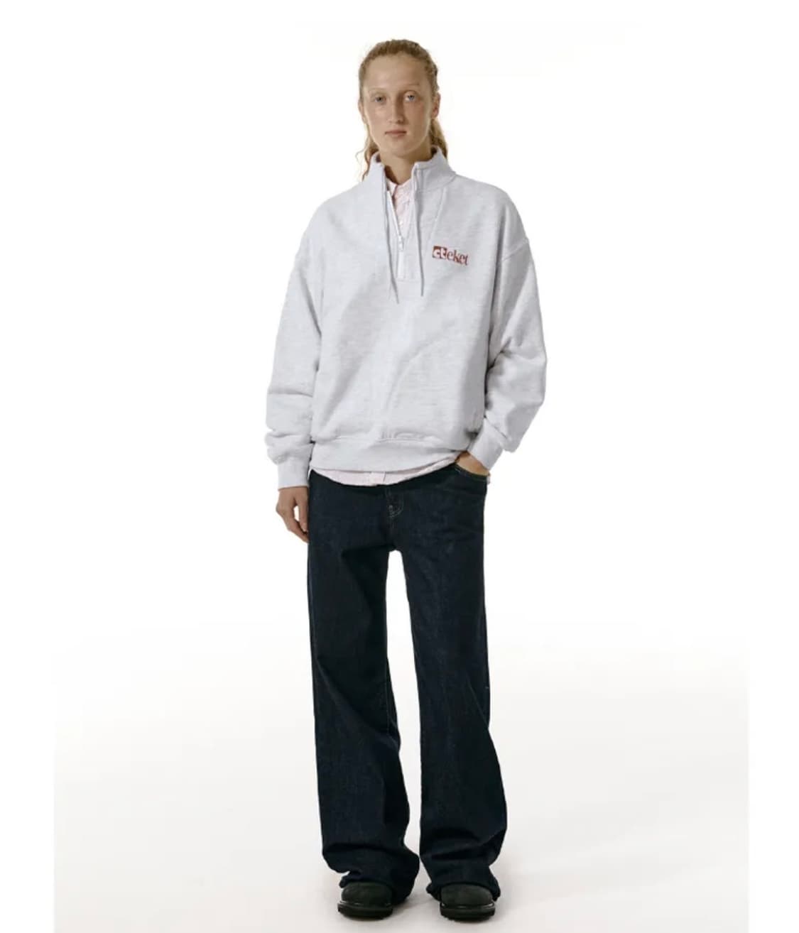 테켓, Plan Half Zip-Up Sweatshirt Melange 상품이미지3