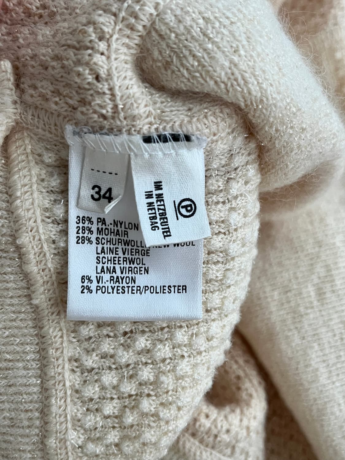 34) 에스까다 ESCADA 터틀넥 오버사이즈 니트 크림 상품이미지5