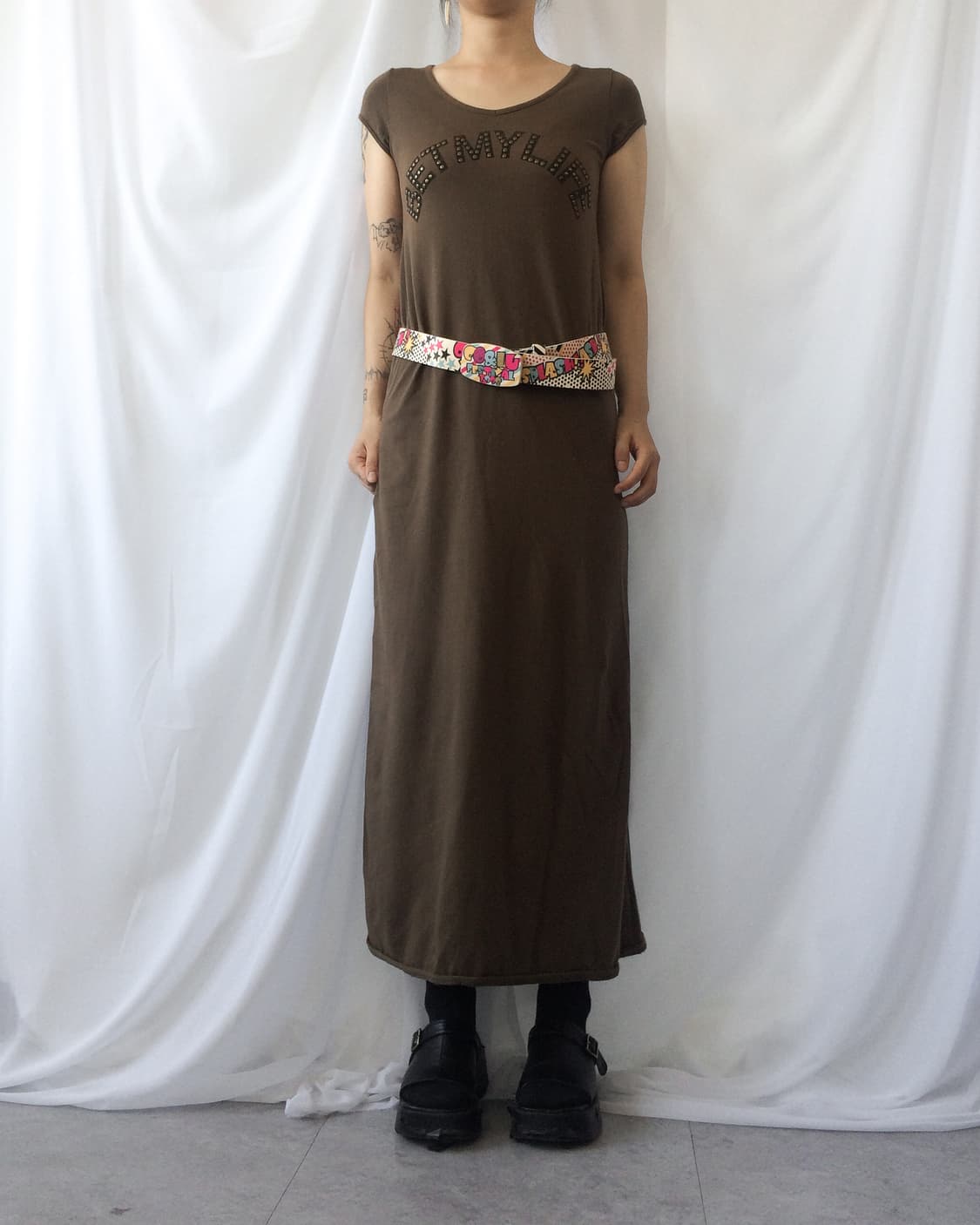 Lettering stud point maxi onepiece 상품이미지5