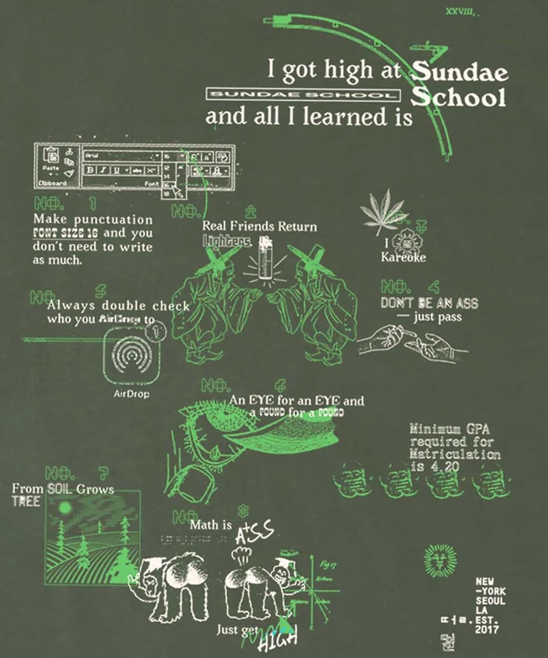 sundae school 선대스쿨 스파크노트 프린팅 반팔 티셔츠 새상품 상품이미지3