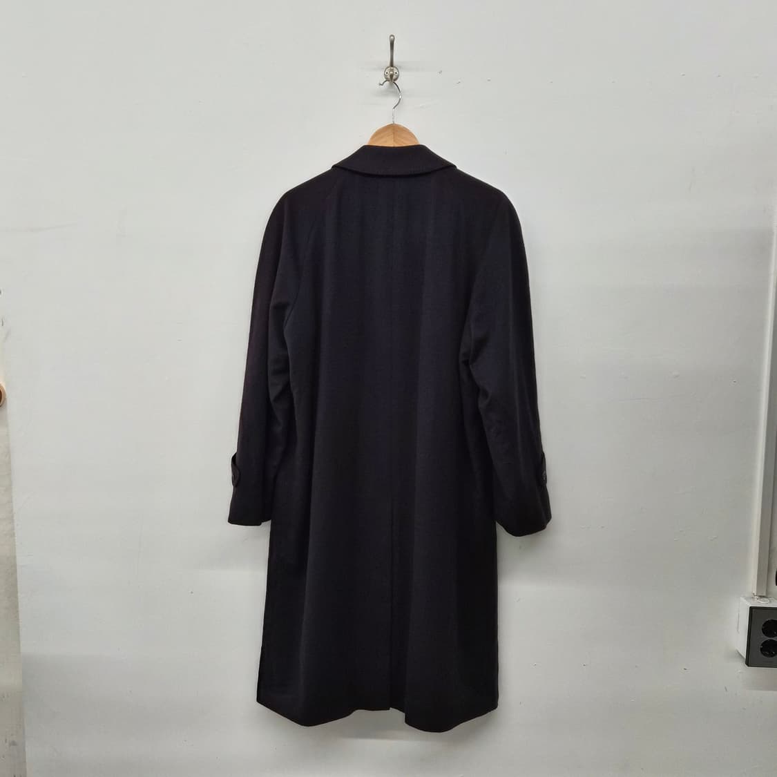 캐시미어 100% 블랙 롱 코트 남녀공용 M 상품이미지9