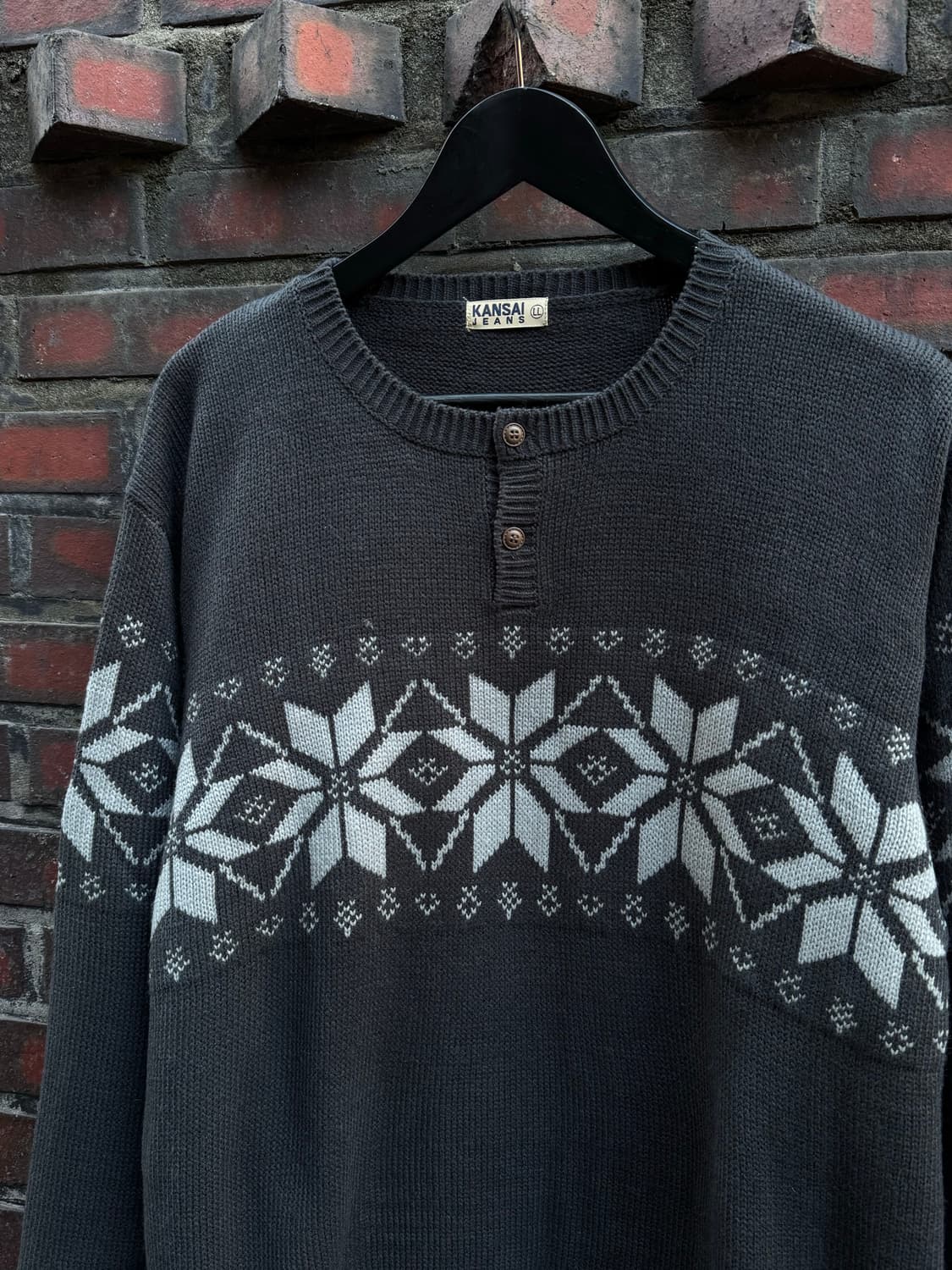 간사이 야마모토 진스 헨리넥 노르딕 니트  상품이미지2