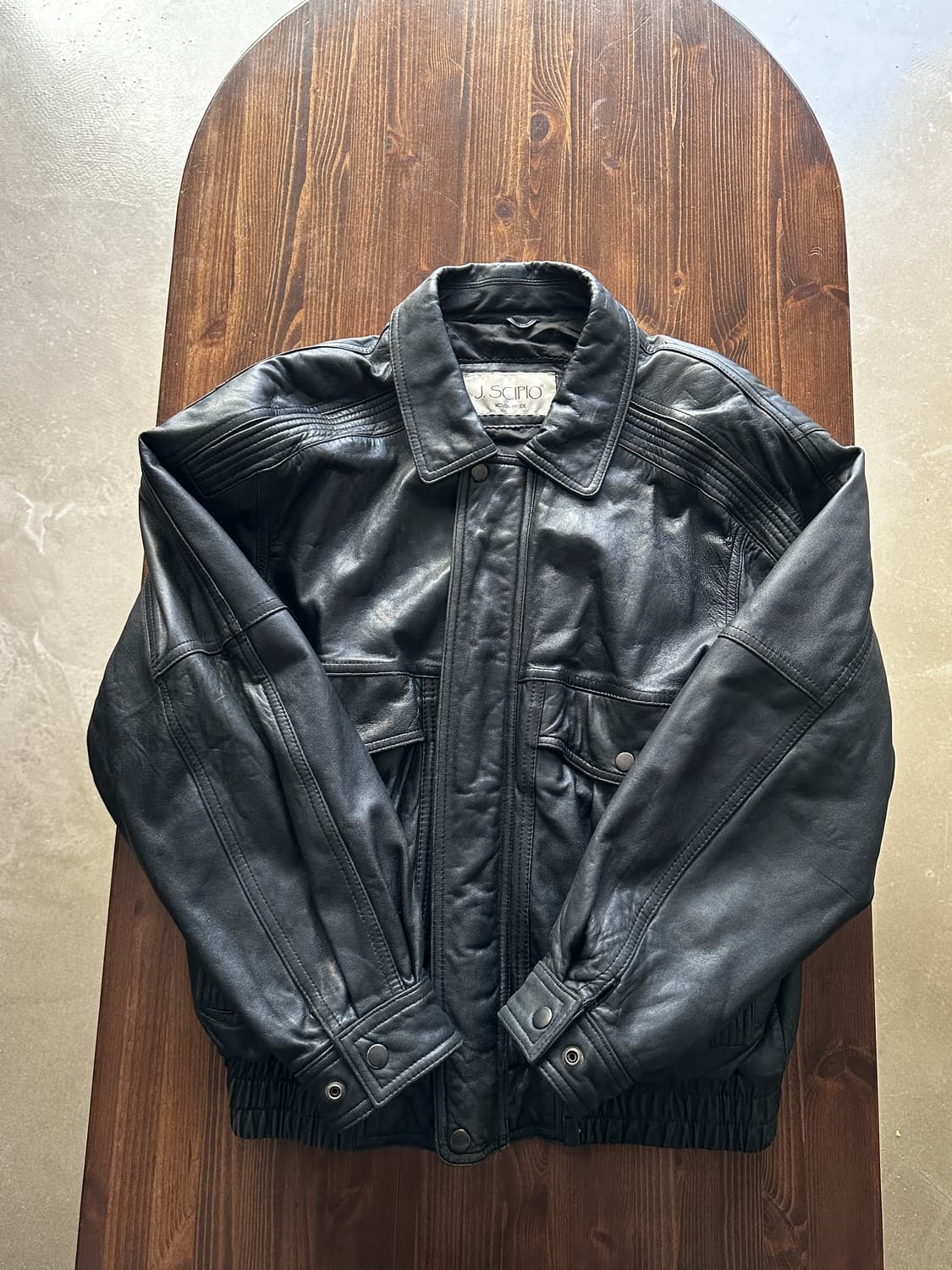 J scipio 빈티지 블랙 레더 블루종  상품이미지1