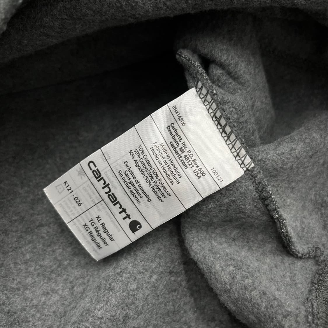 칼하트 미니로고 차콜 후드 XL 상품이미지6