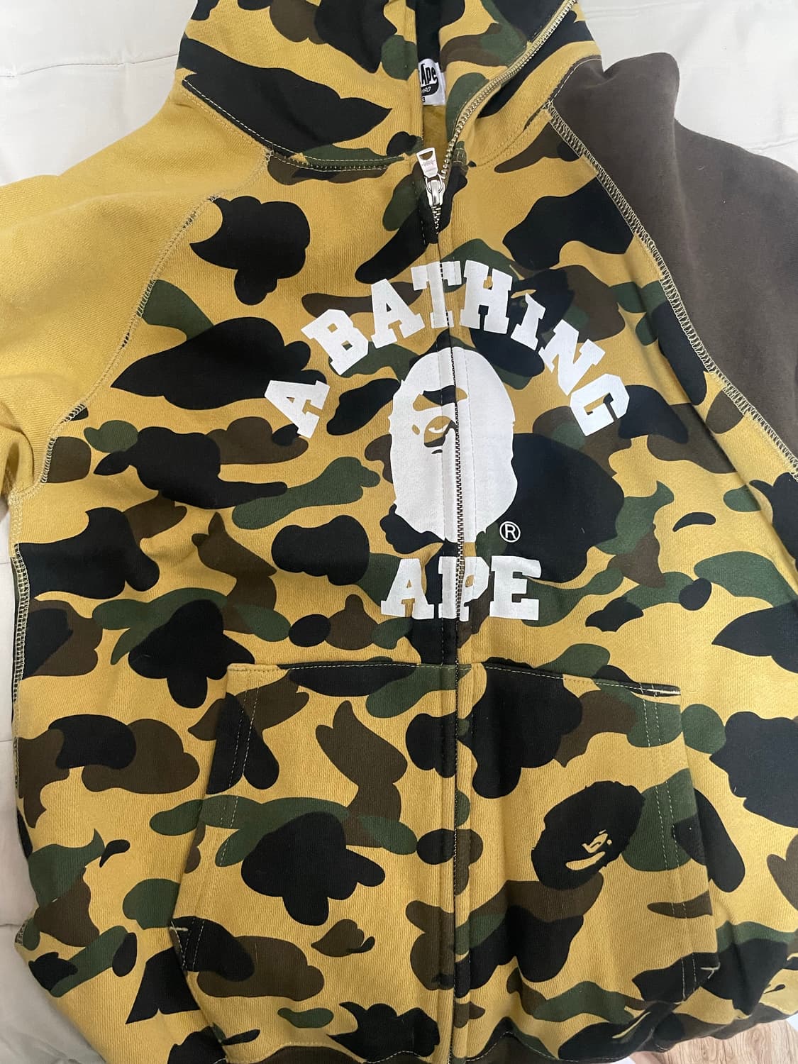 (급처)베이프 카모 크레이지 후드집업 황계 상품이미지6