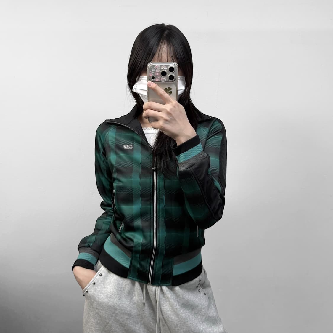 디젤 Diesel 55DSL 그린 타탄 체크 자켓 상품이미지1